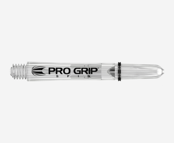 Target Darts Pro Grip Spin Clear Short Length Dart Shafts Multipack (Pack of 9)